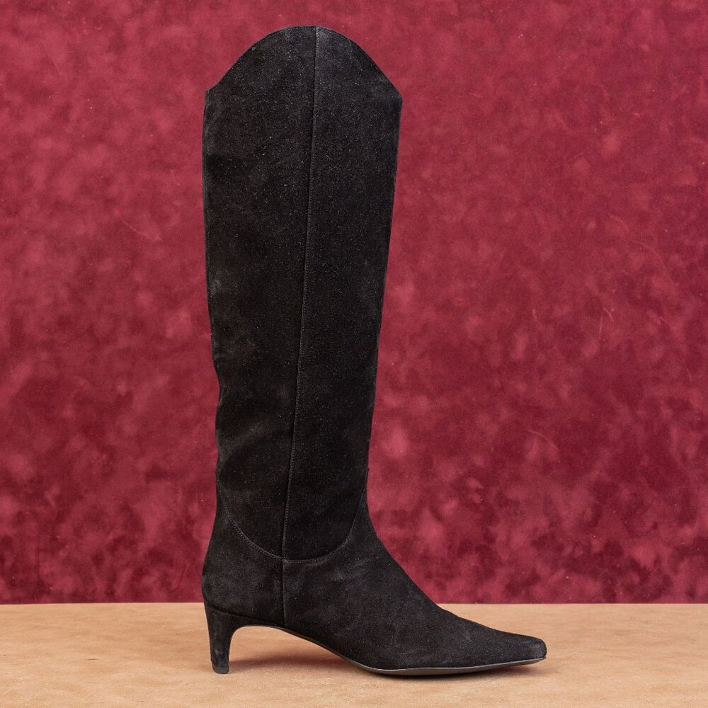 Staud Women Wally Tall Black Suede Leather Dressy Knee Boots size 6 EUR36 - Picture 10 of 10